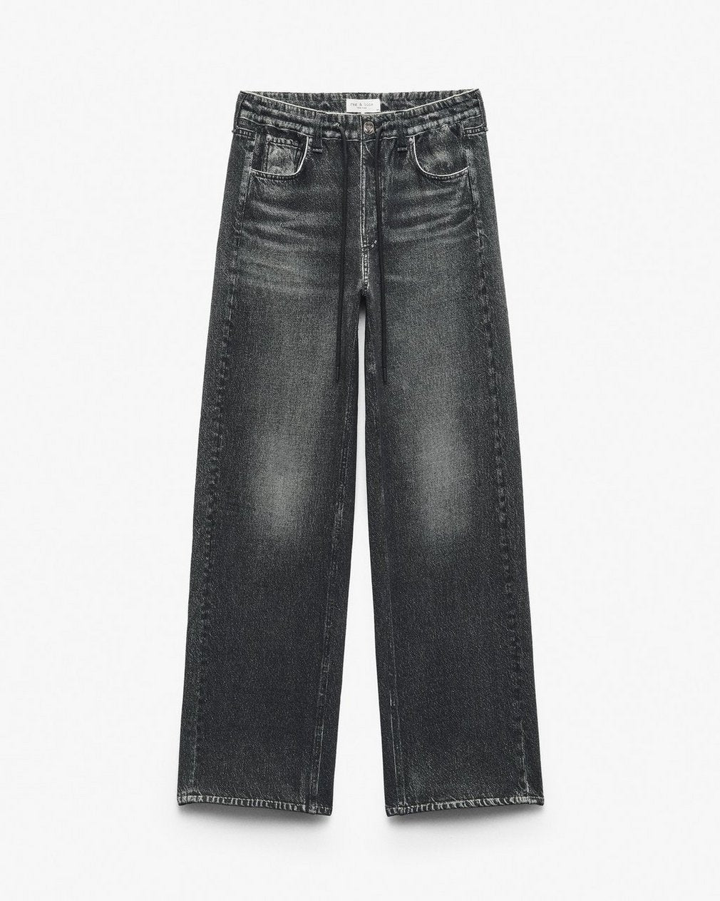 MIRAMAR WIDE-LEG TRACK PANTS IN WASHED BLACK
