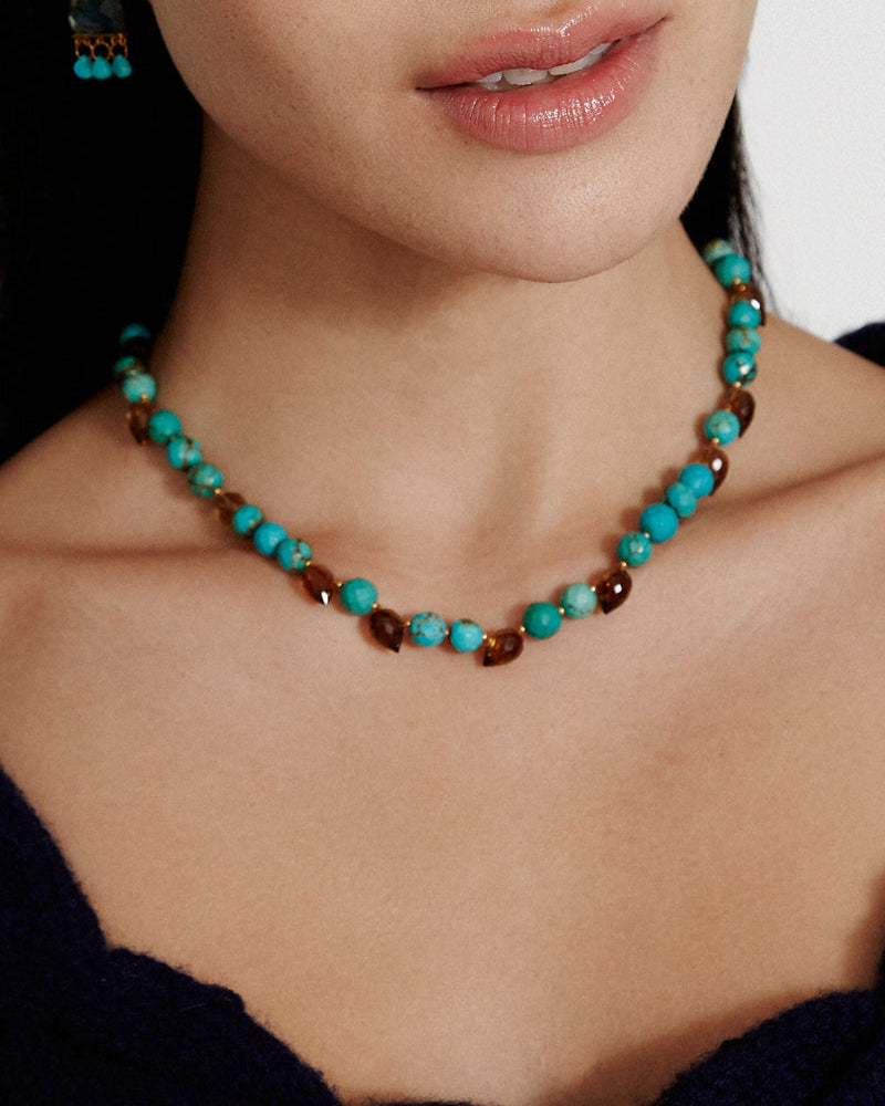 WILLA NECKLACE IN TURQUOISE MIX by Chan Luu - Romi Boutique