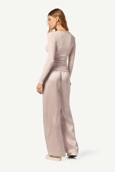 BRYNN WIDE LEG SILK PANT IN HIMALAYA