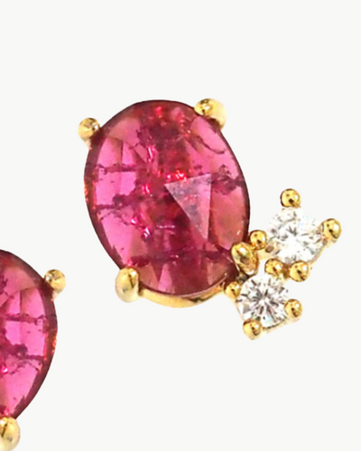 RUBY OVAL STUDS