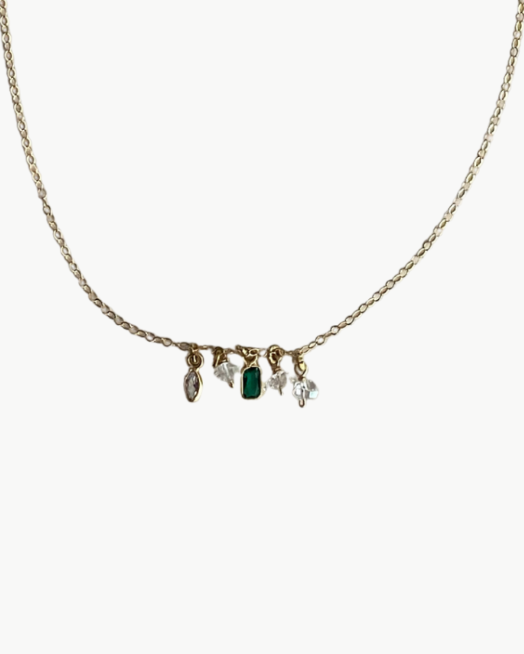 SUNSHOWER NECKLACE IN GREEN ONYX