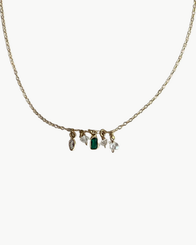 SUNSHOWER NECKLACE IN GREEN ONYX