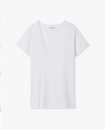 CAROL VNECK TEE SHIRT IN WHITE