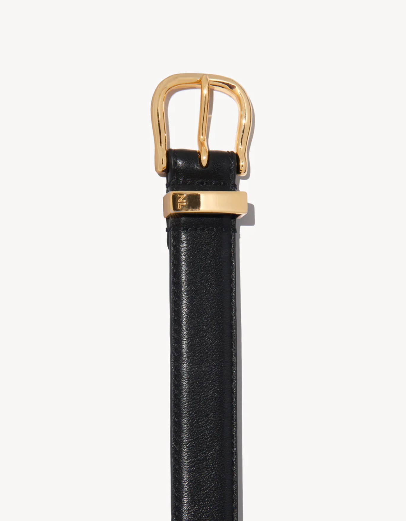 LOUISE BELT IN BLACK W/ BRASS BUCKLE