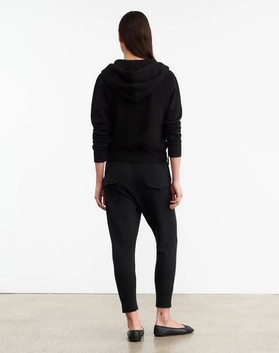 CALLIE ZIP UP HOODIE IN WASHED BLACK - Romi Boutique