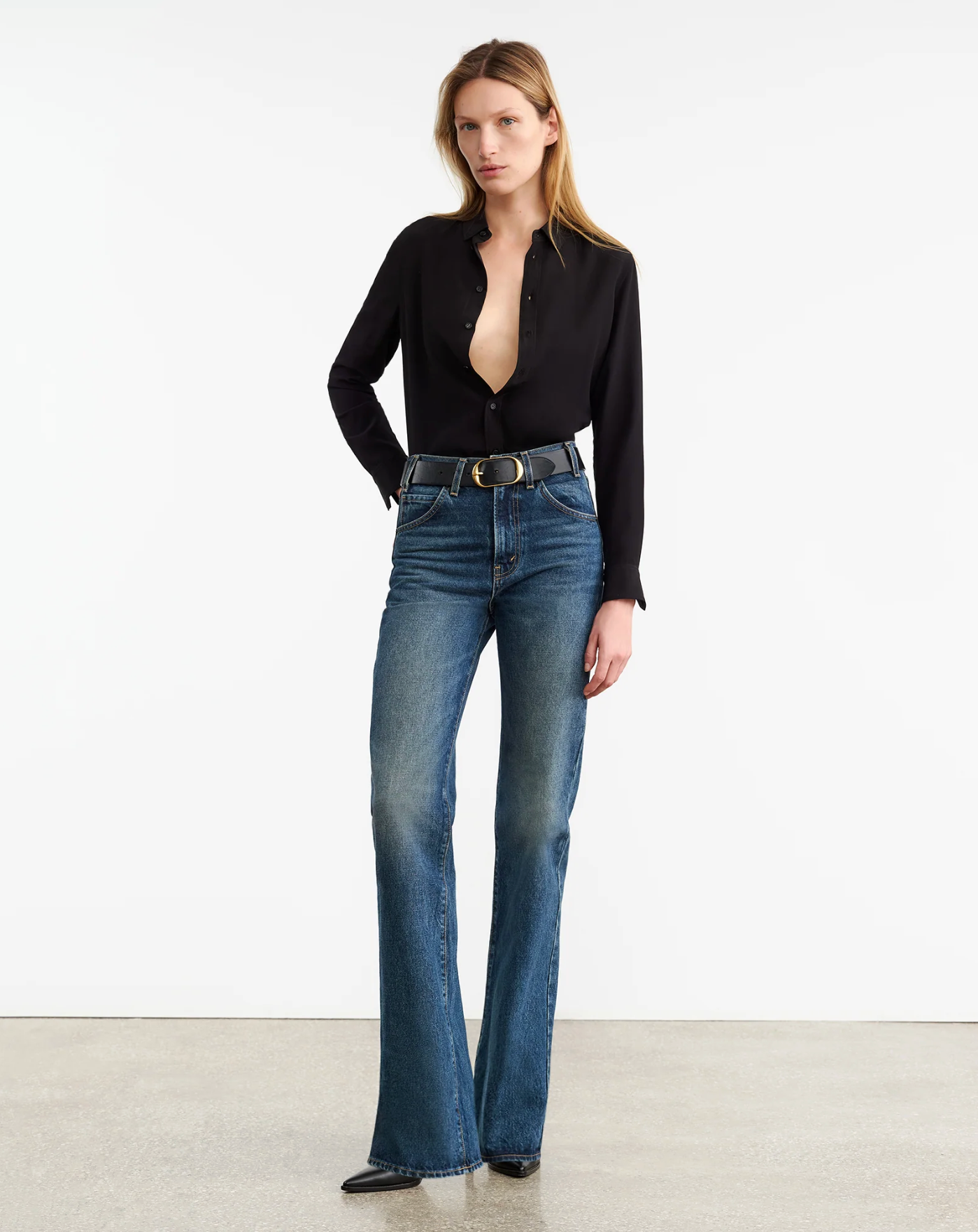 GAIA SLIM SHIRT IN BLACK - Romi Boutique