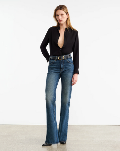 GAIA SLIM SHIRT IN BLACK - Romi Boutique