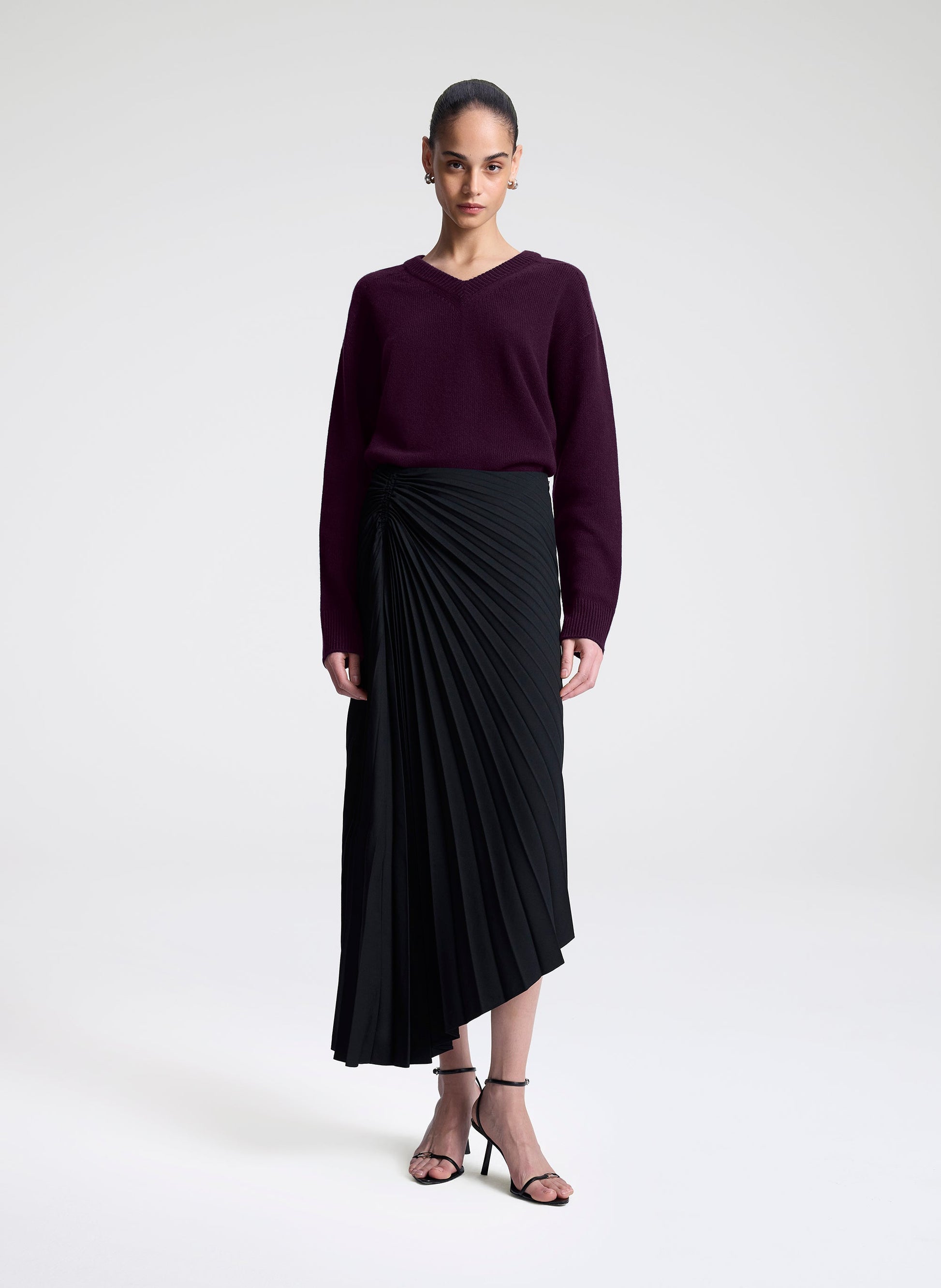 TRACY TAILORED MIDI SKIRT IN BLACK - Romi Boutique