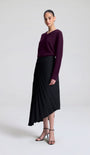 TRACY TAILORED MIDI SKIRT IN BLACK - Romi Boutique