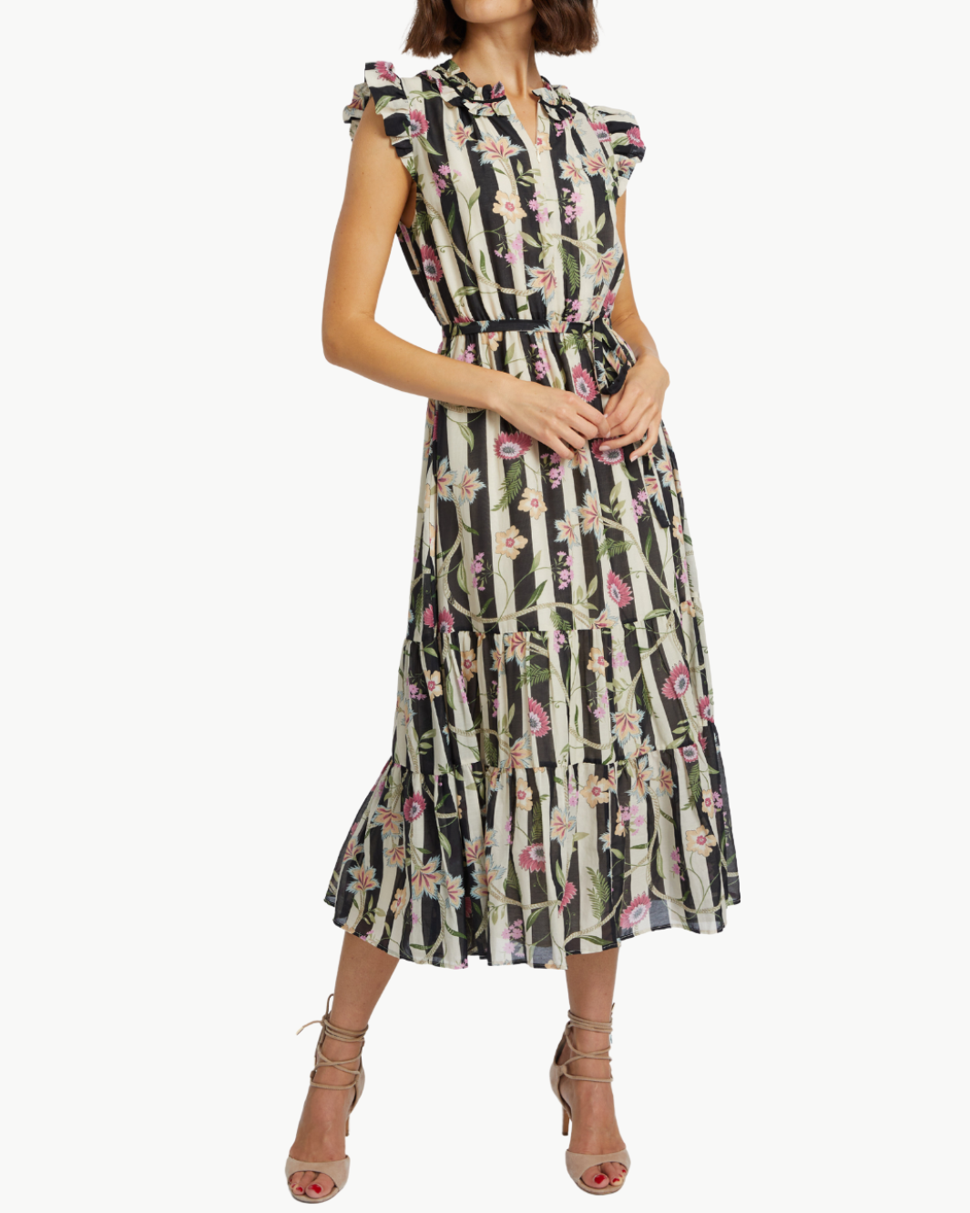 CLAUDIA DRESS IN STRIPE VINE