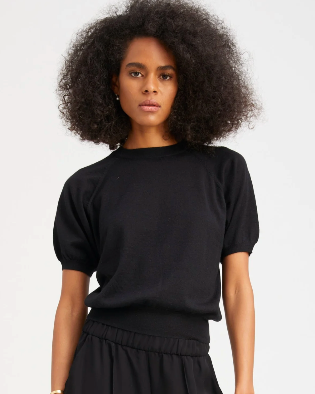 SPRWMN Short Sleeve Raglan Cashmere Sweater at Romi Boutique