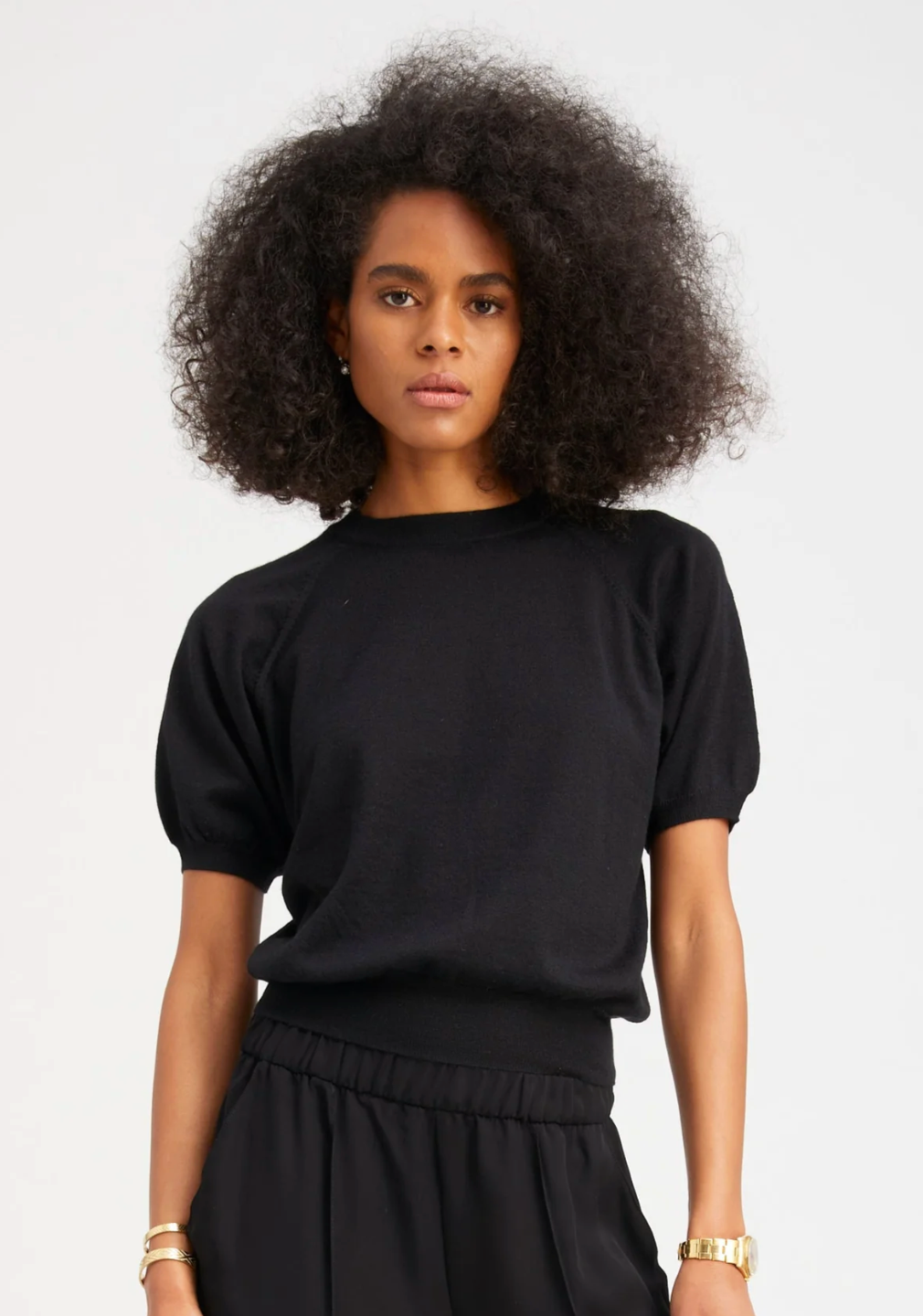 SPRWMN CASHMERE SHORT SLEEVE RAGLAN SWEATER at Romi Boutique