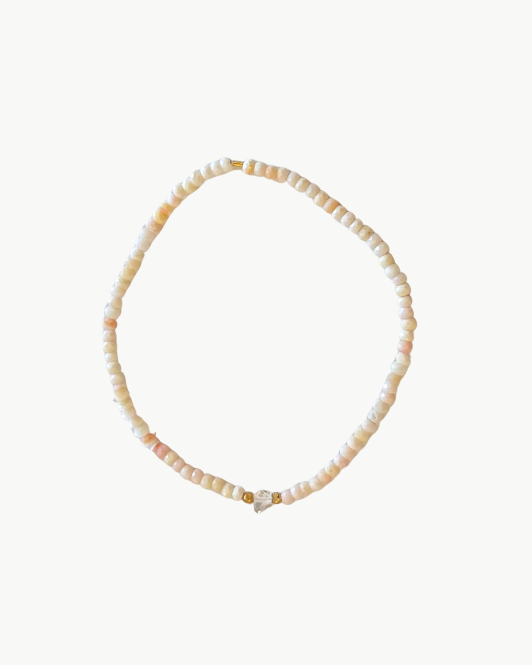 BEADED BRACELET IN PINK/WHITE