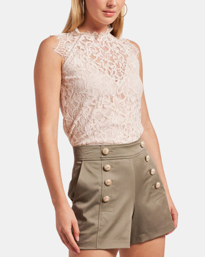 STEFFINA LACE TOP IN FRENCH BEIGE - Romi Boutique