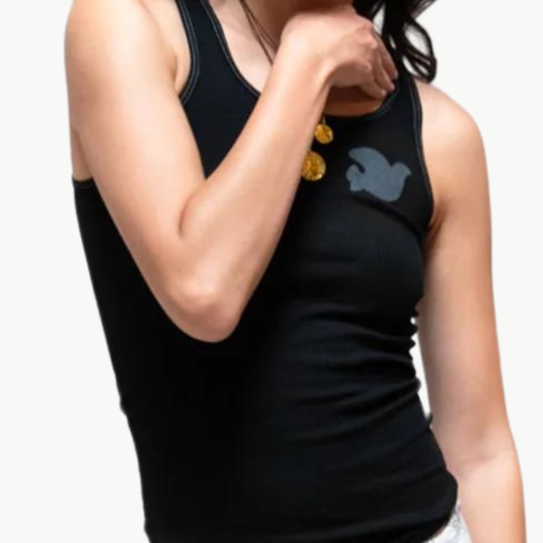 SUPERVINTAGE TANK IN SUPER BLACK by FREECITY - Romi Boutique