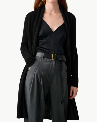 CASHMERE TRAPEZE CARDIGAN IN BLACK