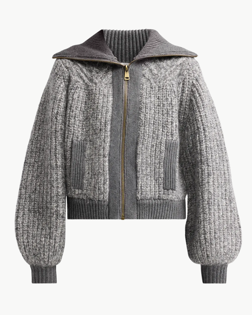 Rabel Wool Blend Zip Up Cardigan