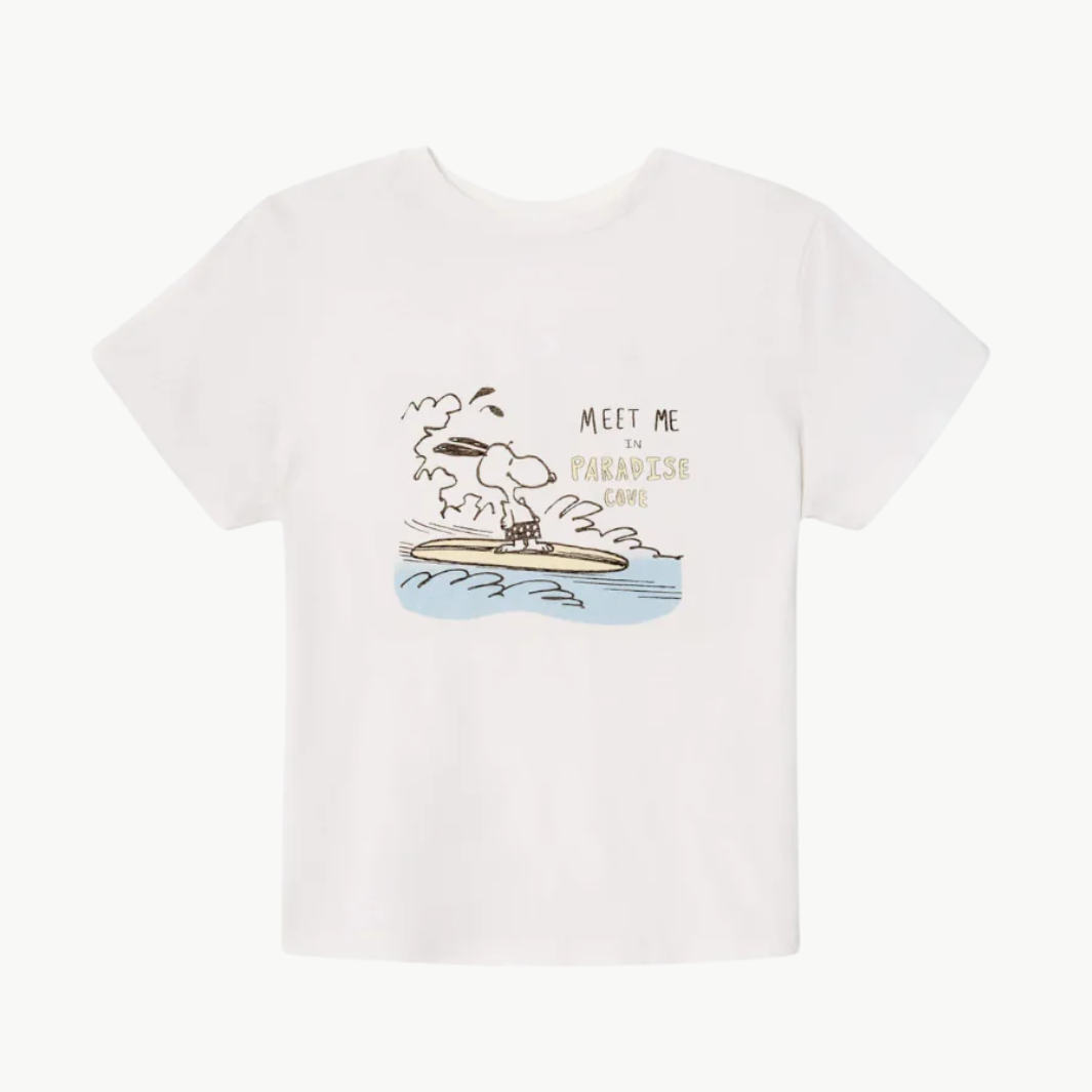 Re/Done Classic Tee Snoopy Hang Ten at Romi Boutique