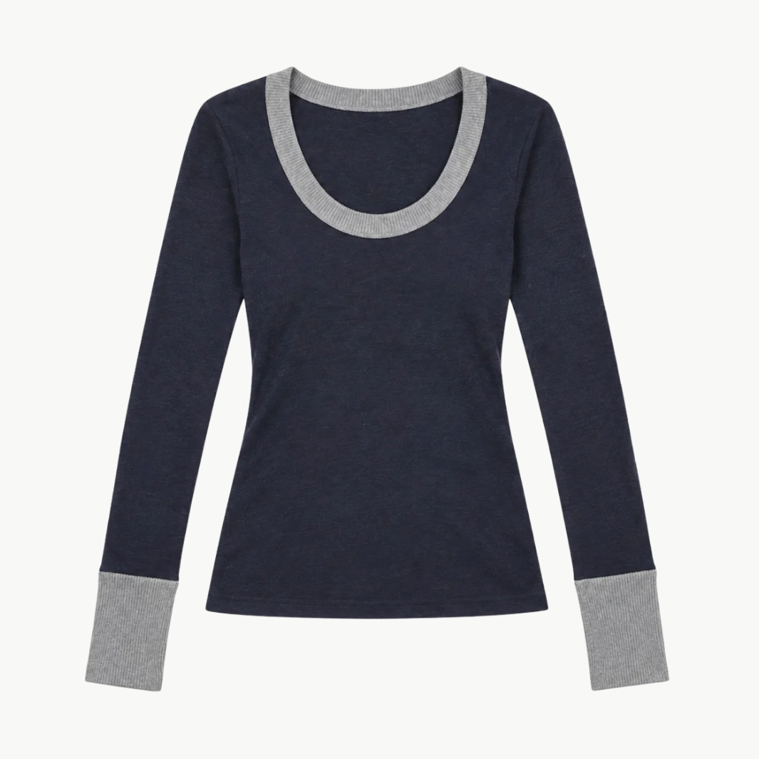 Enza Costa Fine Cashmere Easy Cuffed U Shirt at Romi Boutique