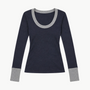 Enza Costa Fine Cashmere Easy Cuffed U Shirt at Romi Boutique