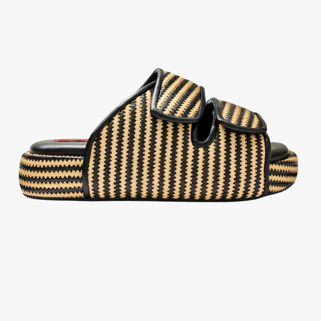 Simon Miller STRIPE RAFFIA CRO SLIDE at Romi Boutique