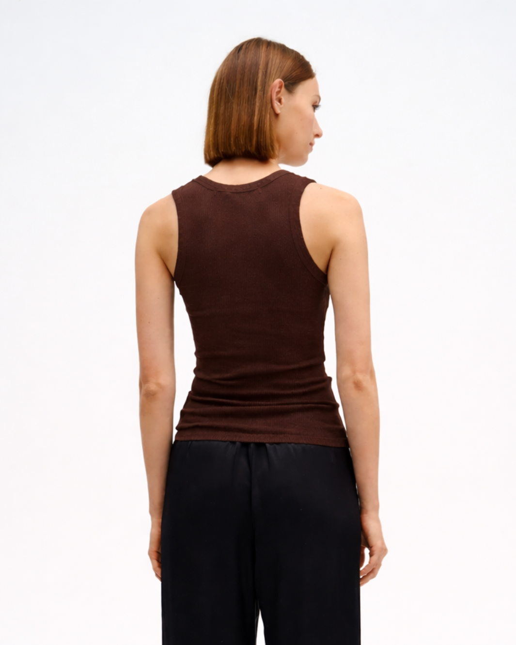 Enza Costa TEXTURED RIB SLEEVELESS U at Romi Boutique