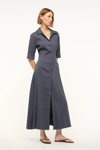 JOAN LINEN DRESS IN CHAMBRAY
