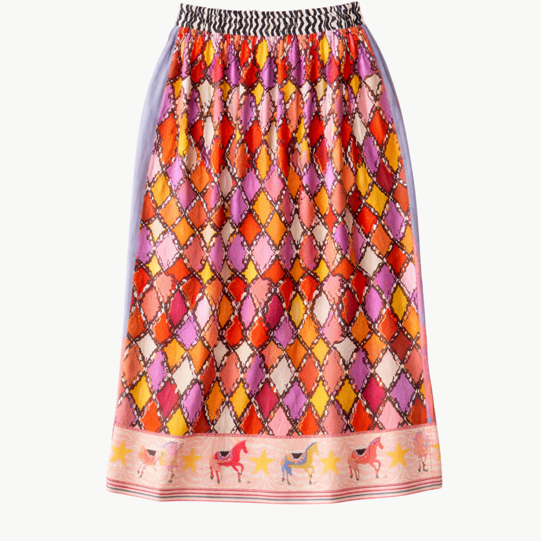 Me369 ALEXA PRINTED MIDI SKIRT at Romi Boutique