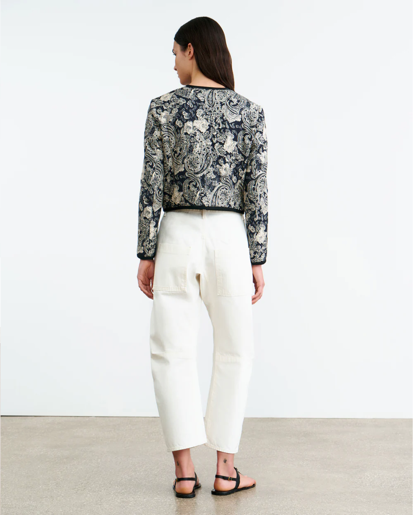 Nili Lotan BONO MIXED PAISLEY PRINT JACKET at Romi Boutique