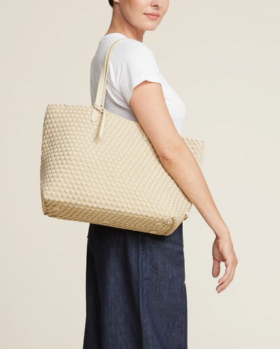 JETSETTER SMALL TOTE IN ECRU - Romi Boutique