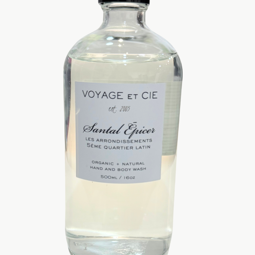 BODY WASH IN SANTAL CLEAR GLASS