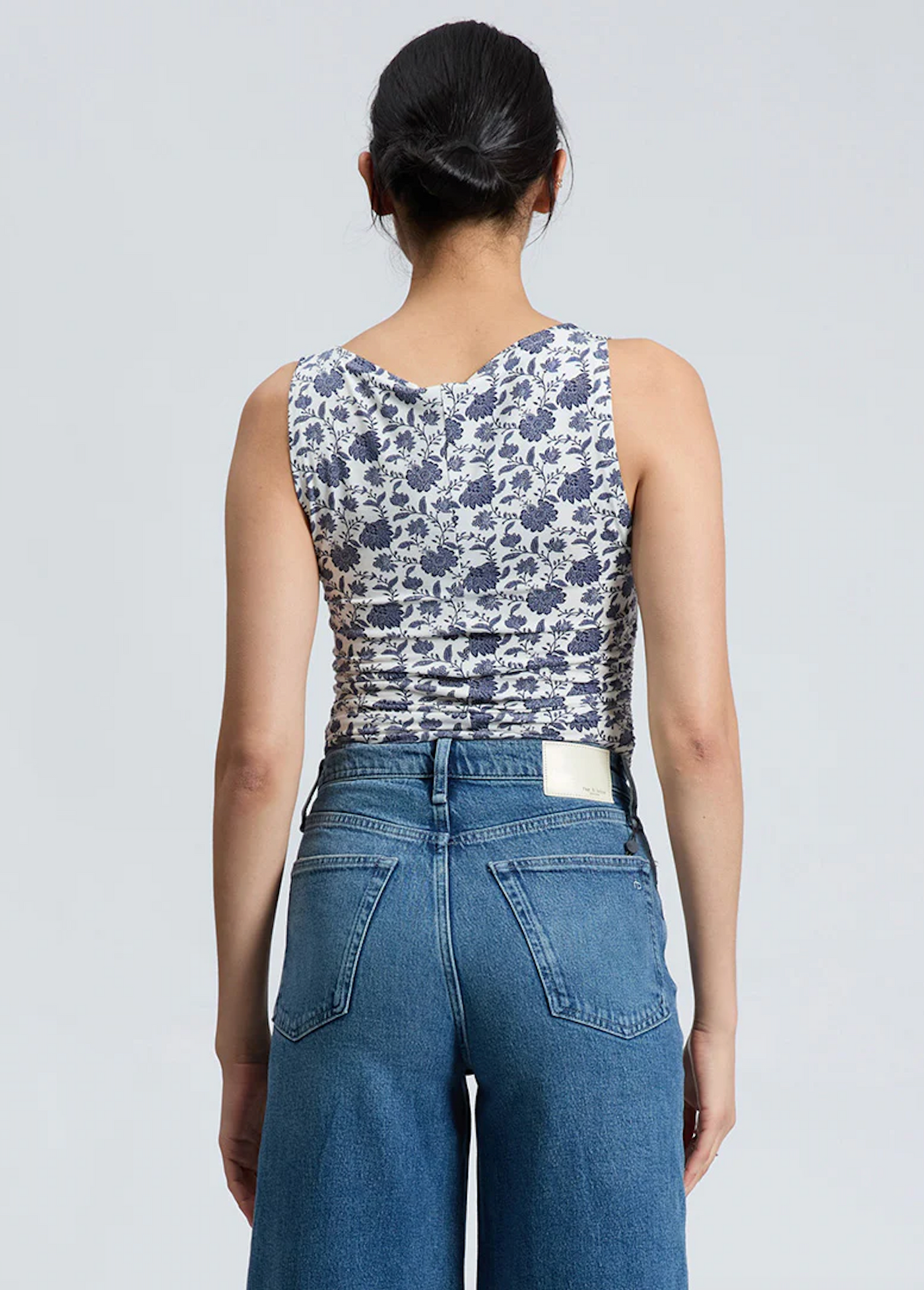 LUCA PRINTED SHIRRED TANK IN SALUTE MULTI
