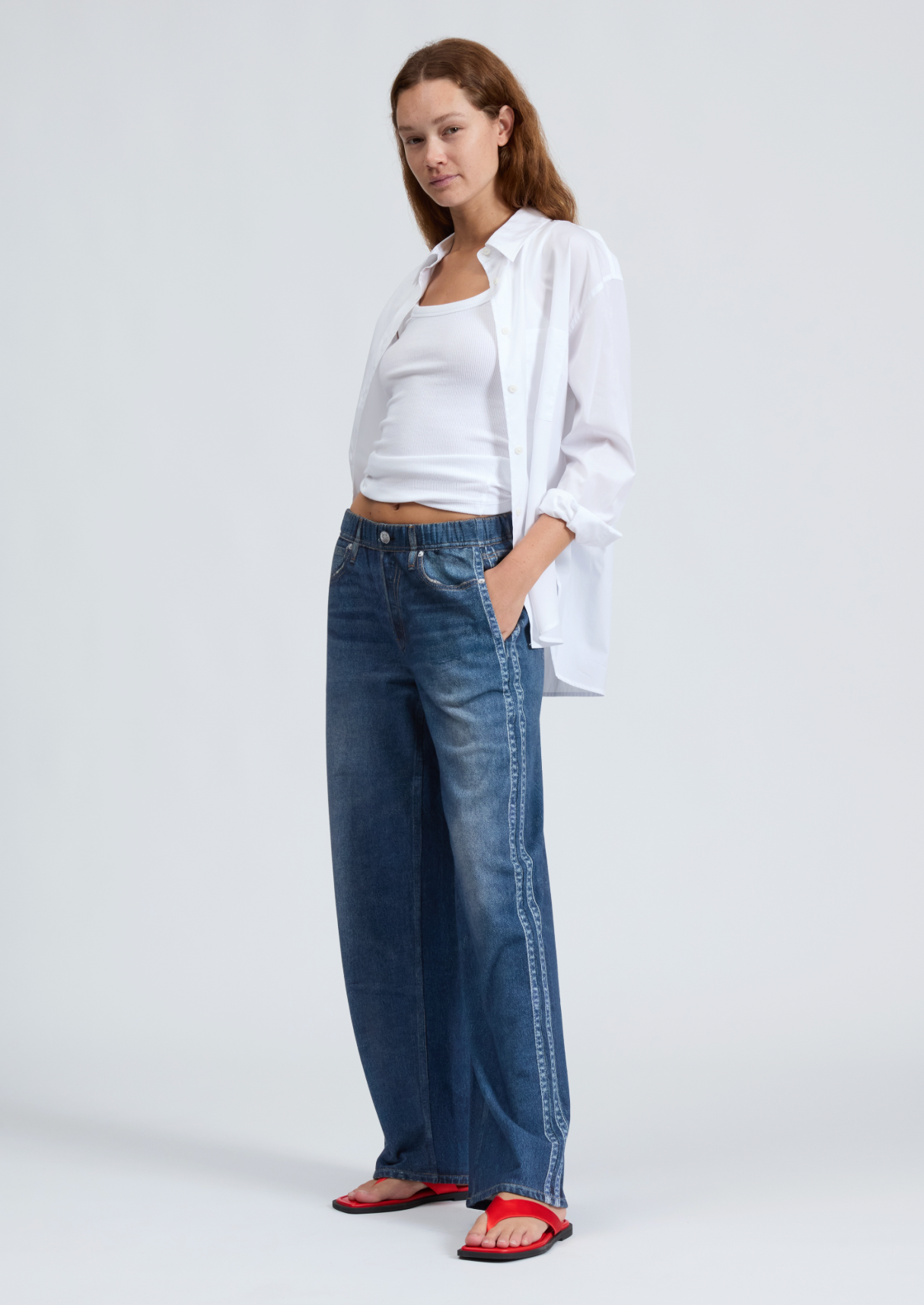 MIRAMAR SPORT STRIPE TRACK PANTS IN CARNATION STRIPE