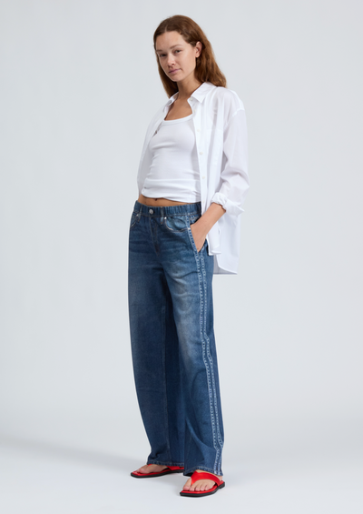 MIRAMAR SPORT STRIPE TRACK PANTS IN CARNATION STRIPE