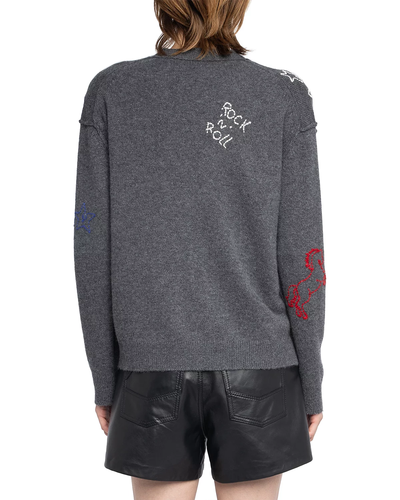 MIRKAZ CASHMERE CARDIGAN IN ANTHRACITE