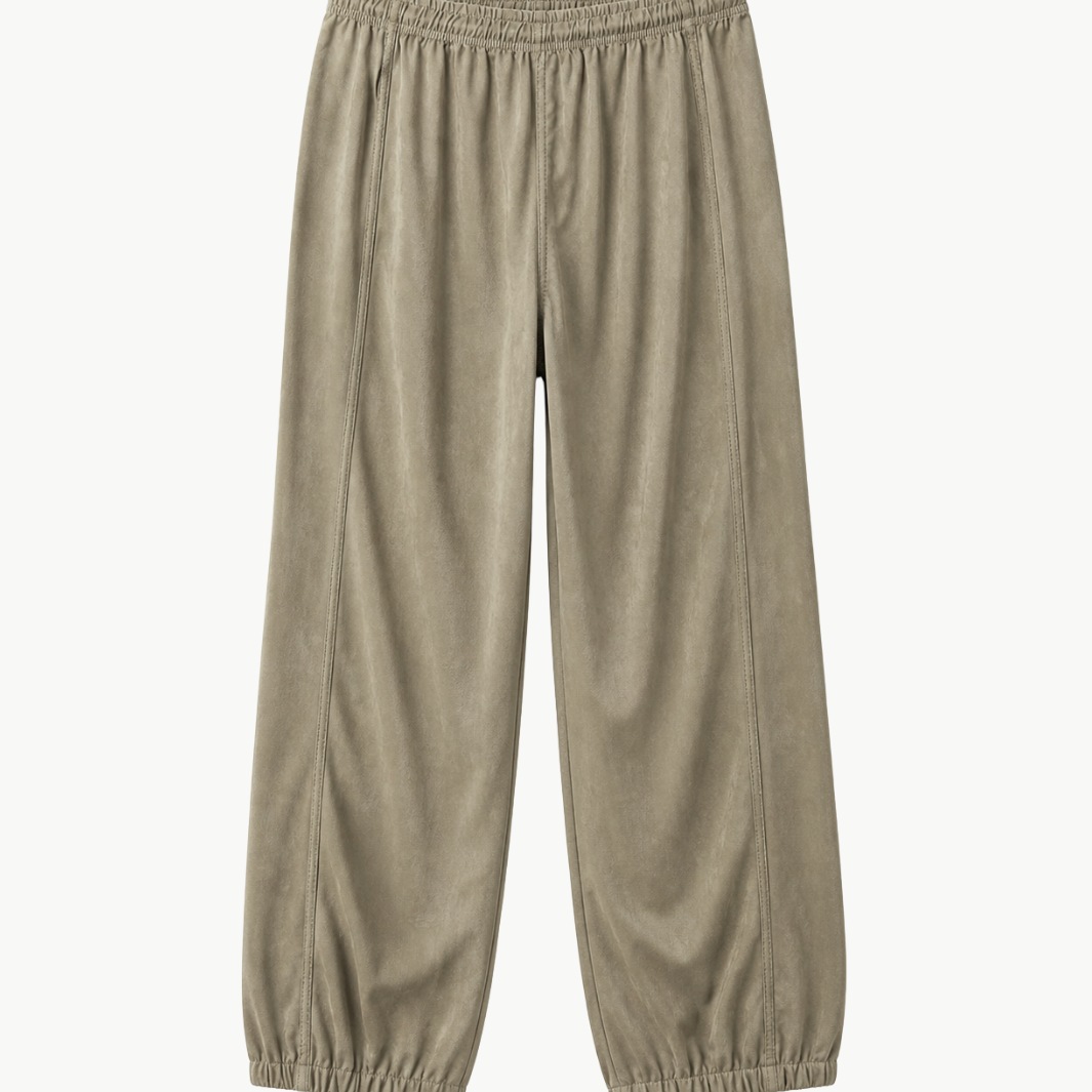 FREECITY Matte/Satin Loose Drawcord Biggy Pant at Romi Boutique