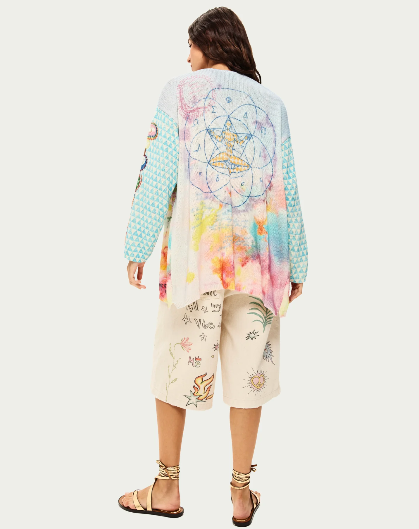 Me369 MYKONOS PRINTED CARDIGAN at Romi Boutique