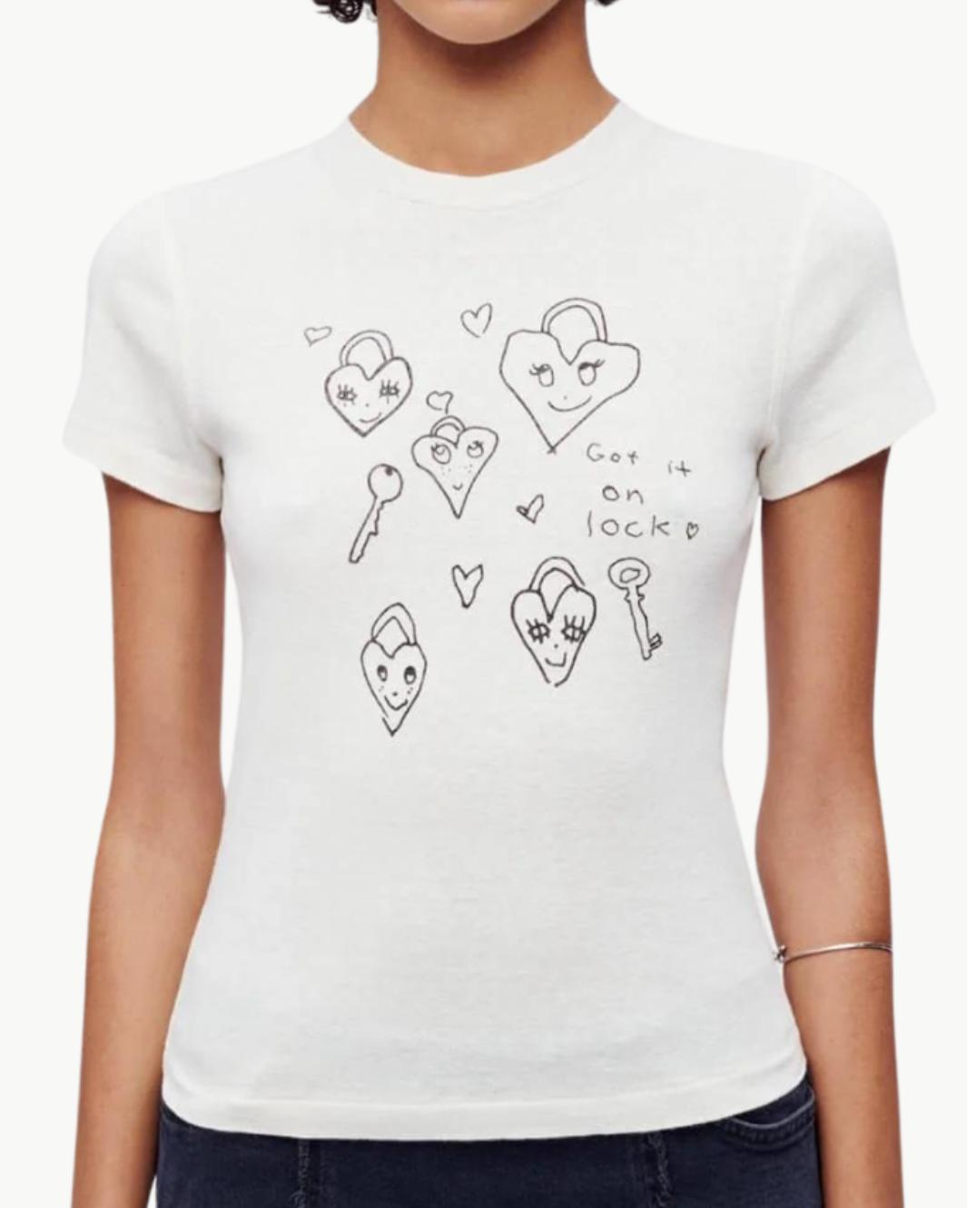 Re/Done 90s "Baby Hearts" Tee at Romi Boutique