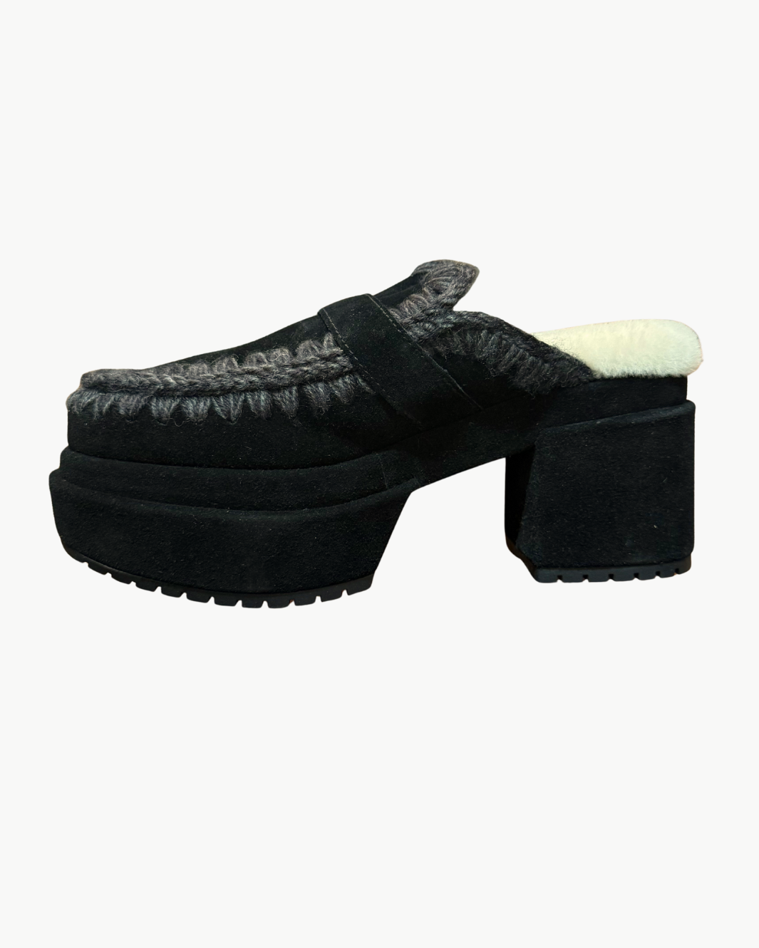 PLATFORM CLOG WITH BUCKLE STRAP IN BLACK