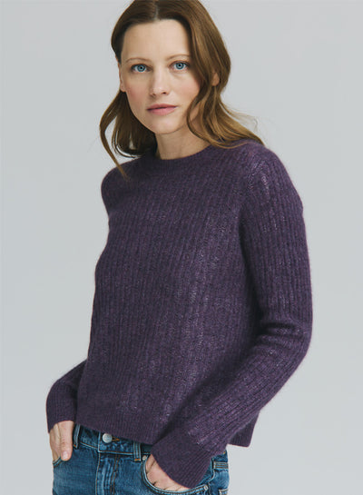 BABY LADDER STITCH BOXY CREW IN CONCORD