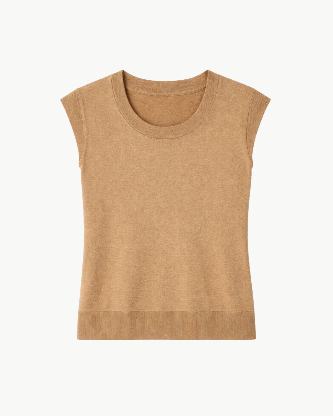 Minnie Rose SUPIMA SCOOP NECK CAP SLEEVE TOP at Romi Boutique