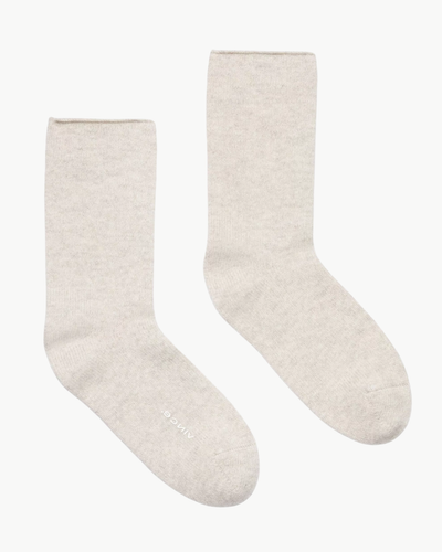 CASHMERE JERSEY SHORT SOCKS IN MARBLE - Romi Boutique