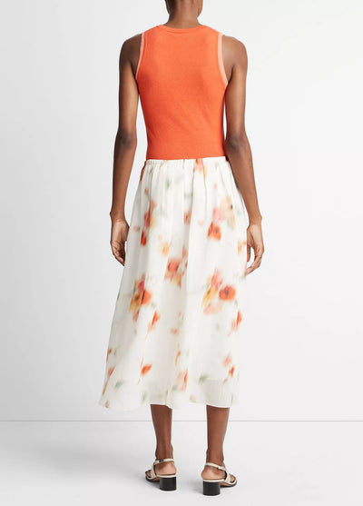 POPPY BLUR GATHERED SKIRT IN CREAM DUSK - Romi Boutique
