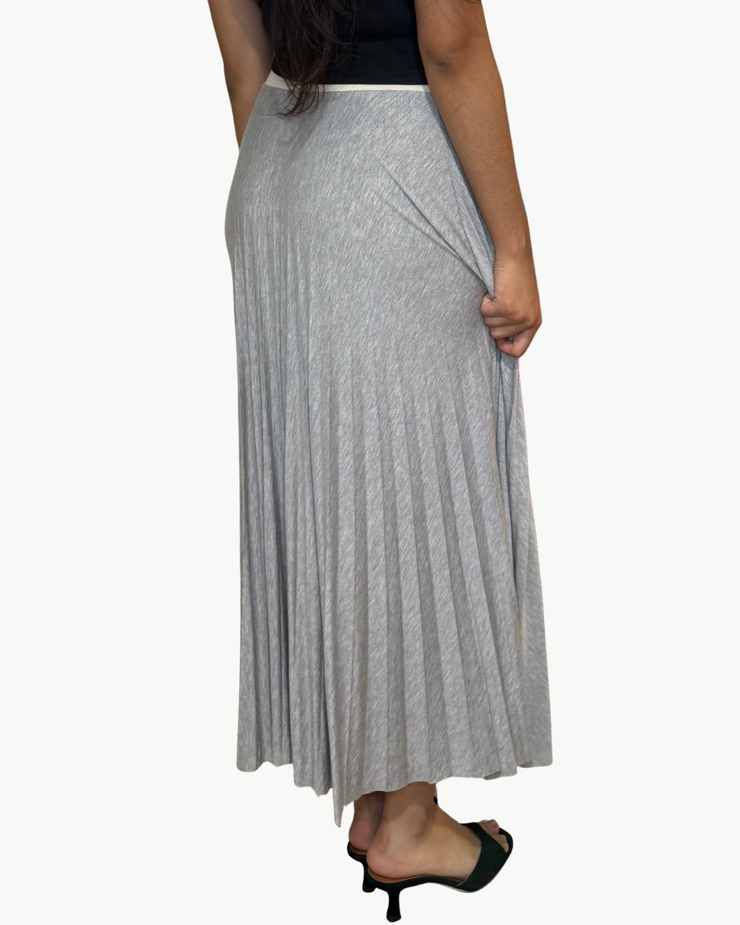 JERSEY SKIRT IN HEATHER GREY - Romi Boutique
