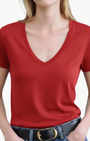 Nili Lotan Carol V-Neck Tee Shirt at Romi Boutique