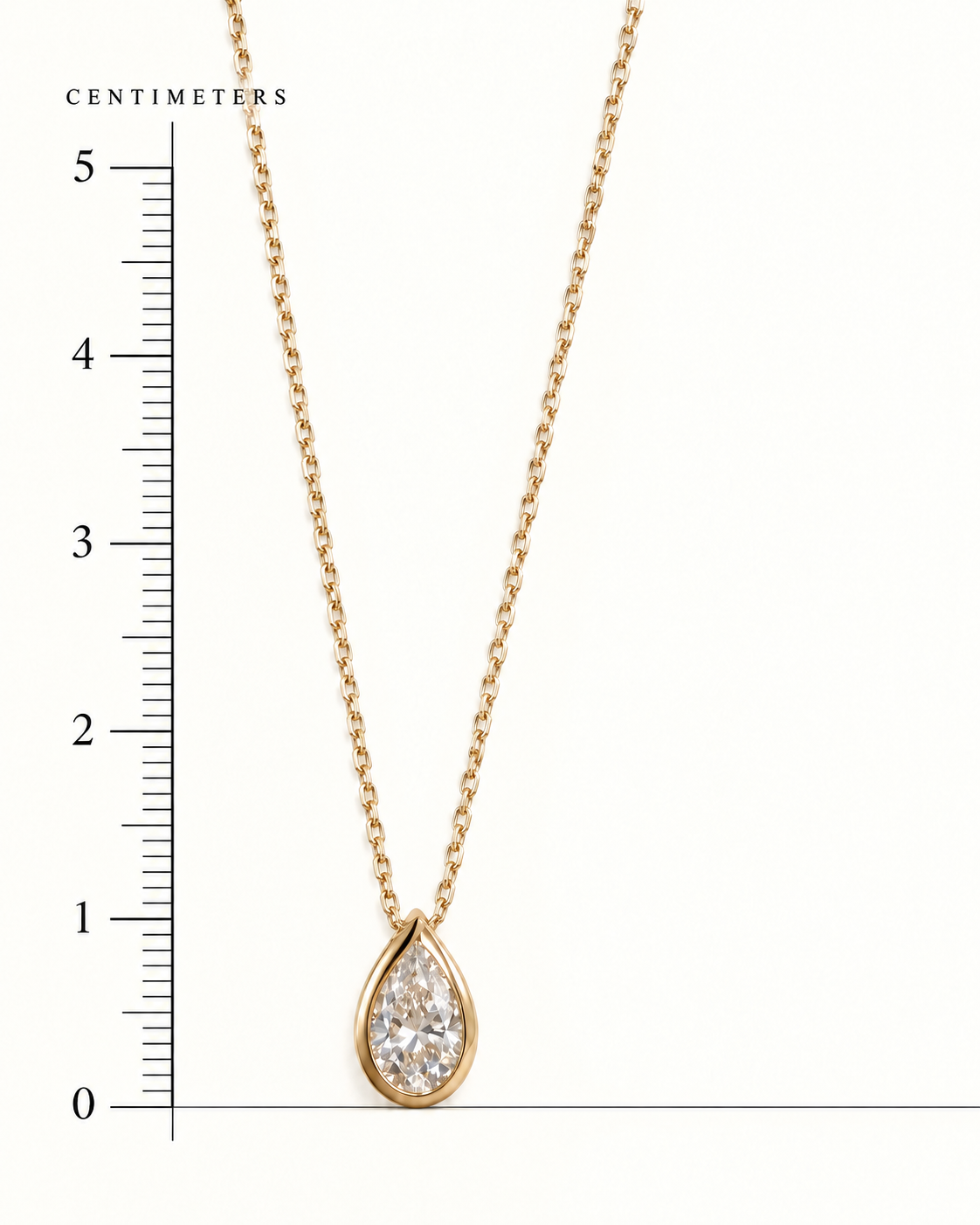 Floating Pear Bezel Diamond Necklace