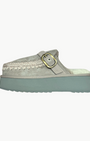 Mou PLATFORM CLOG SUEDE GOAT at Romi Boutique