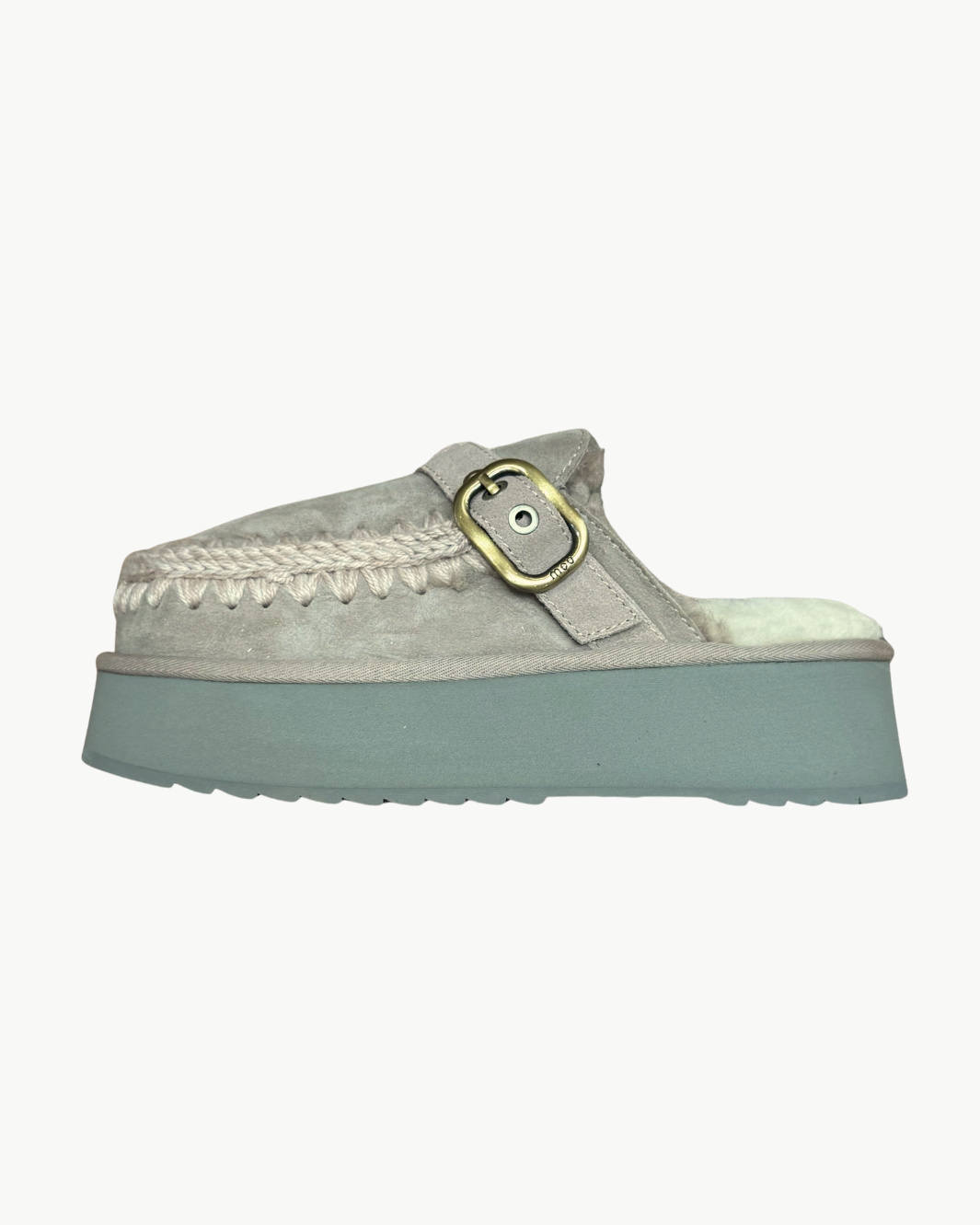 Mou PLATFORM CLOG SUEDE GOAT at Romi Boutique