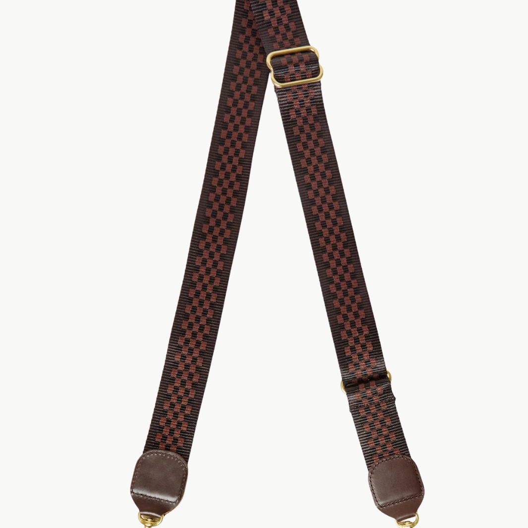 Clare V ADJUSTABLE CROSSBODY STRAP CHECKERED at Romi Boutique