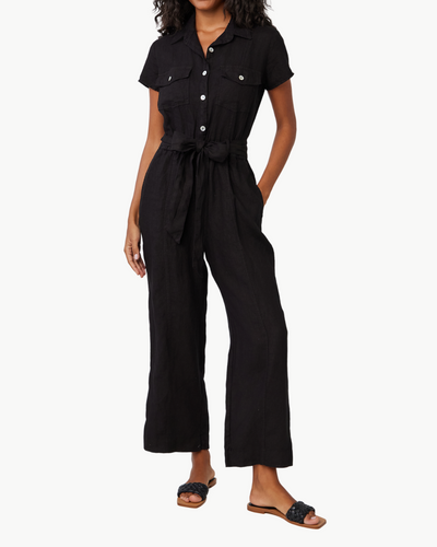 SEAMED JUMPSUIT IN BLACK